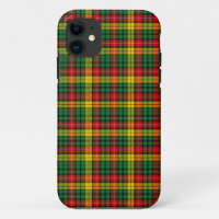 Scottish kilt tartan red green yellow buchanan