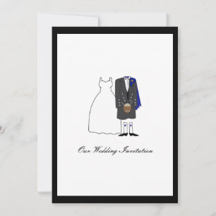 Scottish Kilt Wedding Invitation - Blue