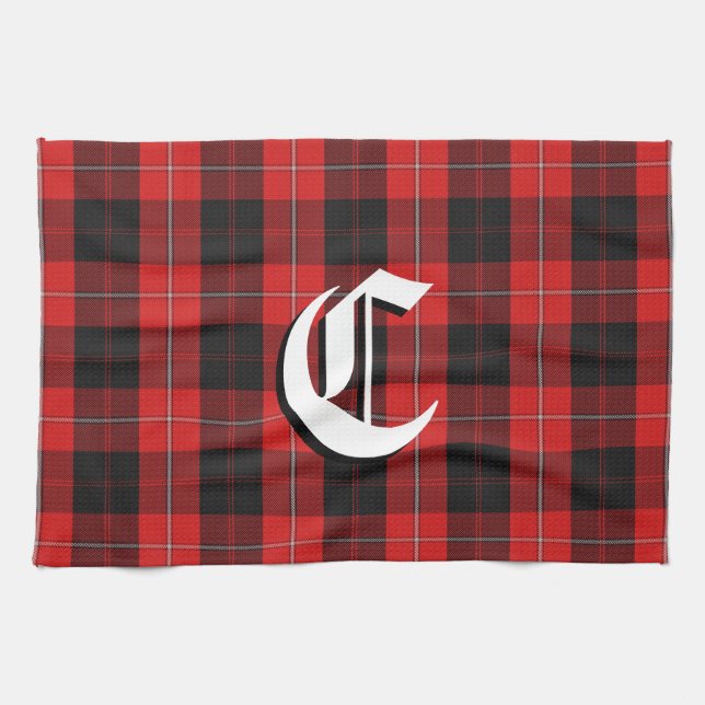 Scottish Kitchen Clan Cunningham Tartan Plaid Tea Towel (Horizontal)