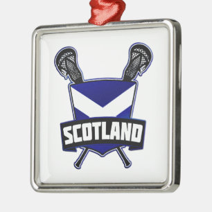 Scottish Lacrosse Logo Metal Tree Decoration