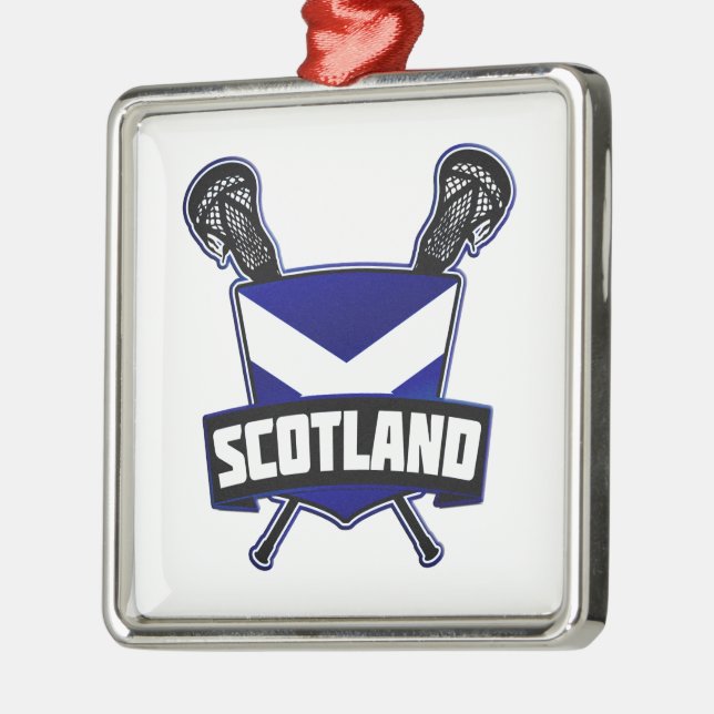 Scottish Lacrosse Logo Metal Tree Decoration (Left)