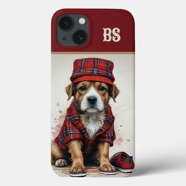 scottish landlord dog in kilt and cap Case-Mate iPhone case (Back)