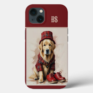 scottish landlord dog in kilt and cap iPhone 13 case