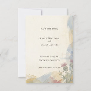 Scottish Landscape Thistle Save the Date Card