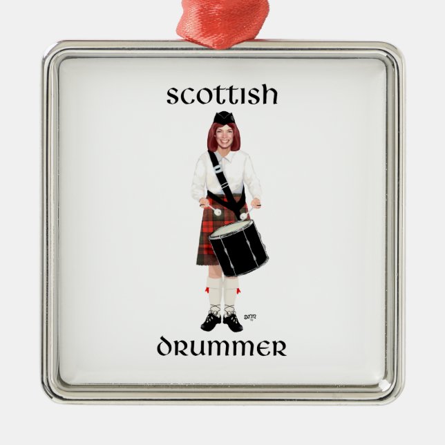 Scottish Lassie - Tenor Drum Metal Tree Decoration (Front)