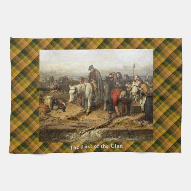 Scottish Last of the Clan Oil Painting Tea Towel (Horizontal)