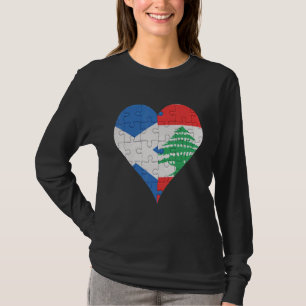 Scottish Lebanese Flag Heart T-Shirt