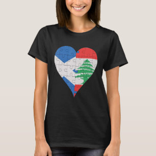 Scottish Lebanese Flag Heart T-Shirt