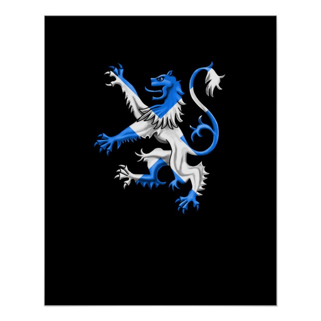Scottish Lion In St. Andrew’s Colours Poster (Front)