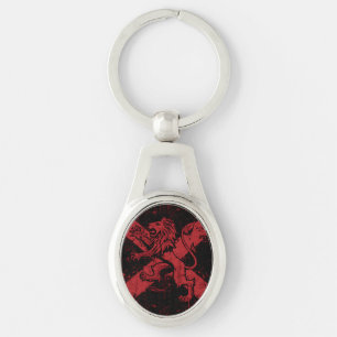 Scottish Lion Rampant Key Ring   Red & Black Salti