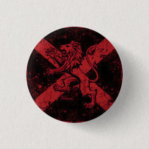Scottish Lion Rampant Round Badge Red & Black Sa
