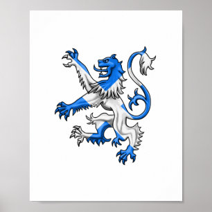Scottish Lion Rampant Saint Andrew Cross Colors Poster