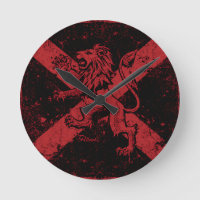 Scottish Lion Rampant Wall Clock | Red & Black Sal