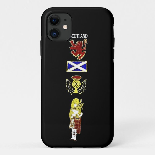 Scottish Lion, Thistle, Flag and Piper in Tartan Case-Mate iPhone Case (Back)