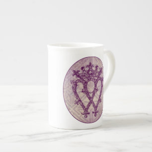 Scottish Luckenbooth Purple Celtic Knot Bone China Mug