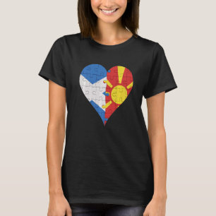 Scottish Macedonian Flag Heart T-Shirt