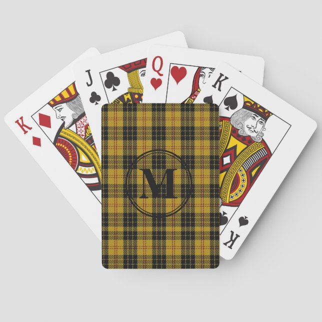 Scottish MacLeod Clan Monogram Name Playing Cards (Back)