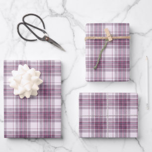 Scottish Mauve Heritage Plaid Wrapping Paper Sheet