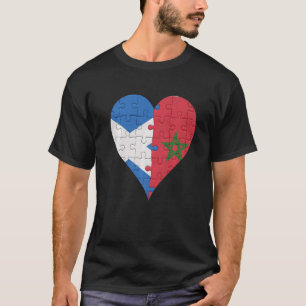 Scottish Moroccan Flag Heart T-Shirt