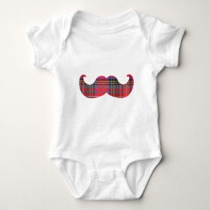 Scottish Moustache (or scottache moustache) Baby Bodysuit