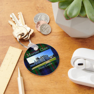 Scottish Murray Clan Tartan Blair Castle Key Ring