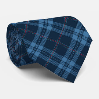 Scottish Navy Blue Tartan Pattern Necktie