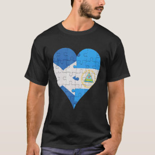 Scottish Nicaraguan Flag Heart T-Shirt