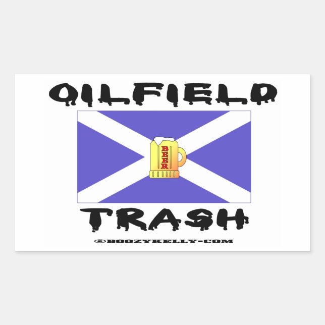Scottish Oil Field Trash,Saltire,Beer Mug,Oil,Gas Rectangular Sticker (Front)