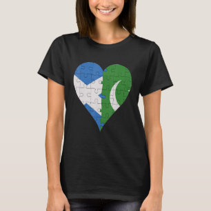 Scottish Pakistani Flag Heart T-Shirt