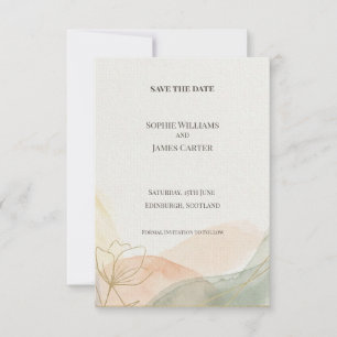 Scottish Pastel Mountain Save the Date Card
