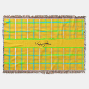 Scottish pattern in sixties colours, customisable  throw blanket