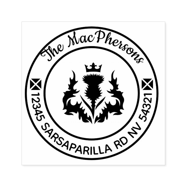 Scottish Personalised Thistle Rubber Stamp (Imprint)