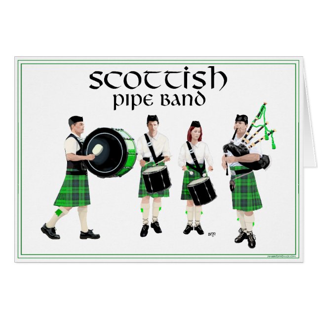 Scottish Pipe Band - Green Kilts (Front Horizontal)