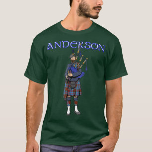 Scottish Piper ANDERSON Clan Tartan Scotland T-Shirt