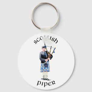 Scottish Piper - Blue Key Ring