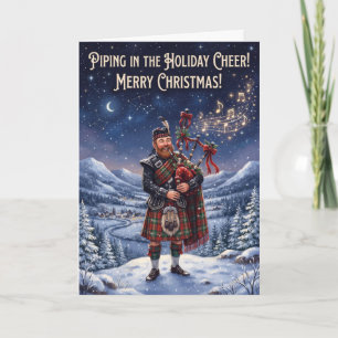 Scottish Piper Christmas Card