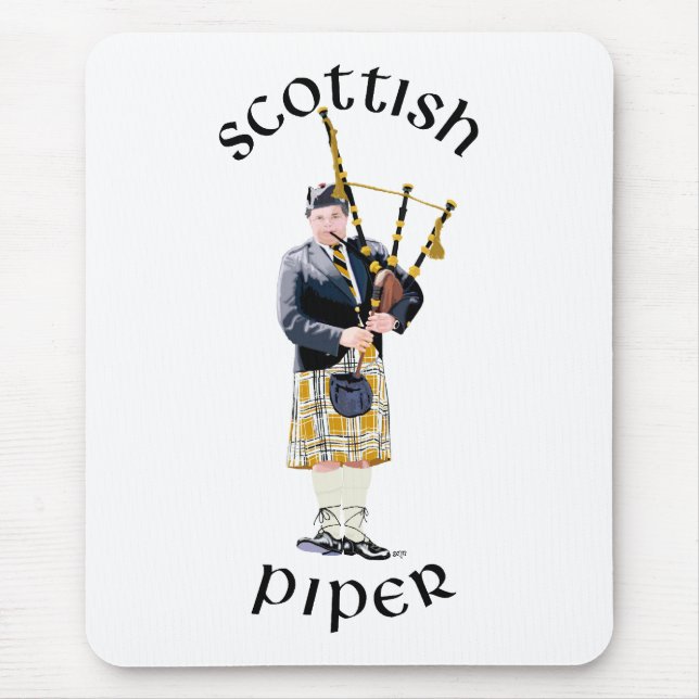 Scottish Piper - Tan Kilt Mouse Mat (Front)