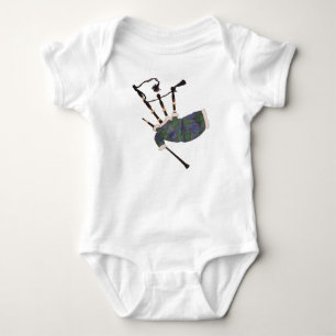 scottish plaid bagpipes baby bodysuit