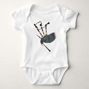 scottish plaid bagpipes baby bodysuit