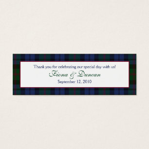 Scottish Plaid Baird Tartan Wedding Favour Tag