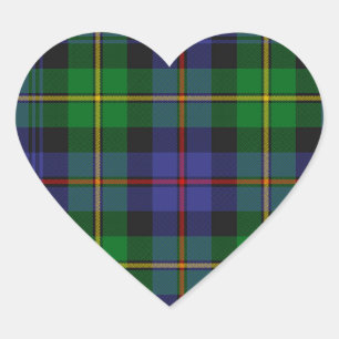 Scottish Plaid Pattern Heart Sticker