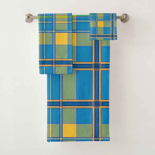 scottish plaid tartan bath towel set (Insitu)