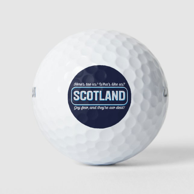 Scottish Poem, Wha's Like Us? Toast Saying Golf Balls (Front)