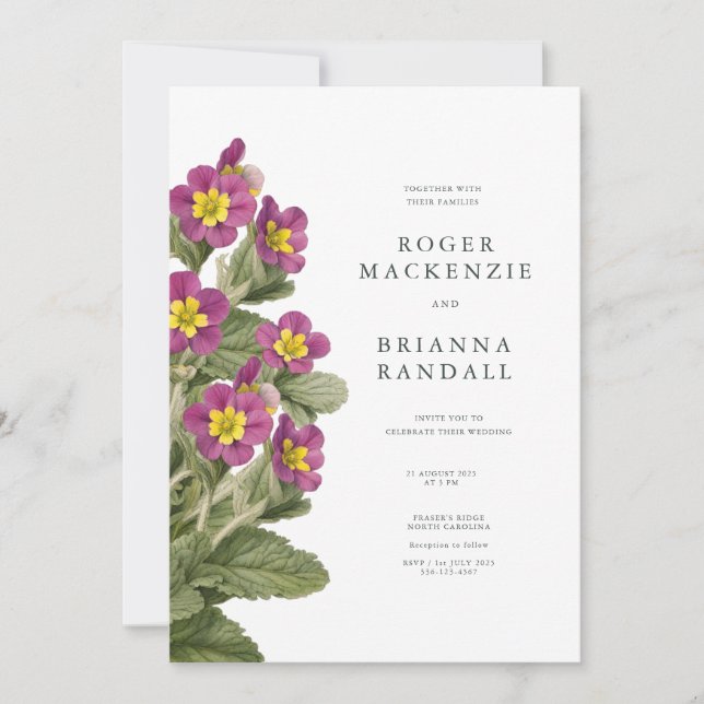 Scottish Primrose Invitation (Front)