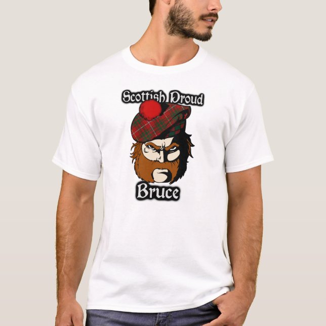 Scottish Proud Clan Bruce Tartan T-Shirt (Front)