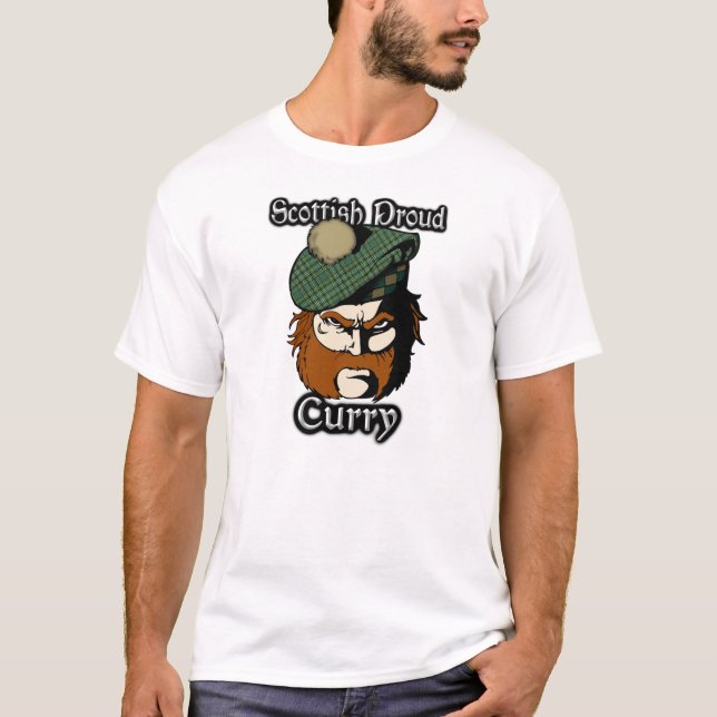 Scottish Proud Clan Currie Curry Tartan T-Shirt (Front)