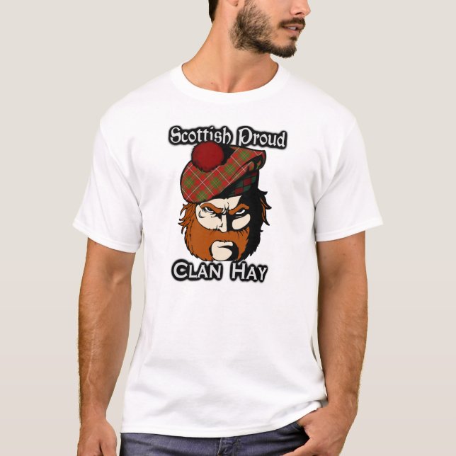 Scottish Proud Clan Hay Tartan T-Shirt (Front)