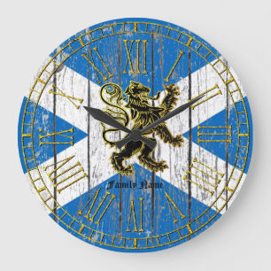 Scottish Rampant Flag Personalise Large Clock
