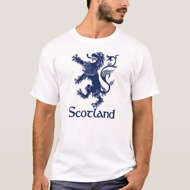 Scottish Rampant Lion Navy Blue T-Shirt (Front)