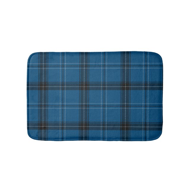 Scottish Ramsay Blue Tartan Bath Mat (Front)